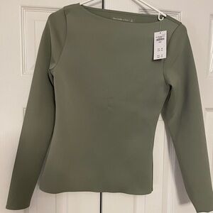 Abercrombie & Fitch Women's Olive Long Sleeve Top